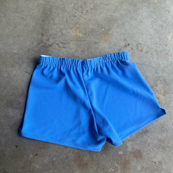 Vintage 80s Russell Athletic Baby Blue Girls Medium Gym Active Sporty Short Shor - Picture 6 of 6